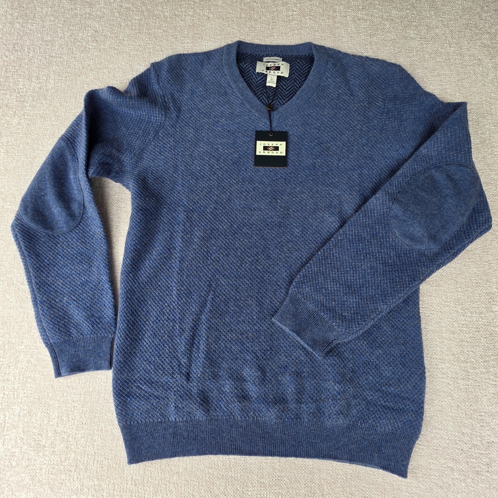 Nwt Joseph Abound Light Blue V Neck 100% Cashmere Sweater Size L